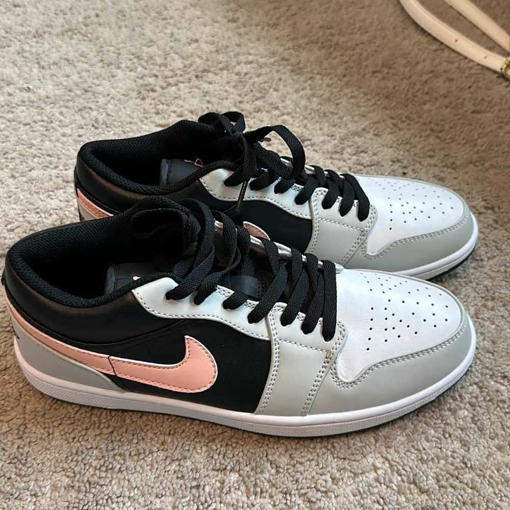 Air Jordan 1s Low Grey White and Pink